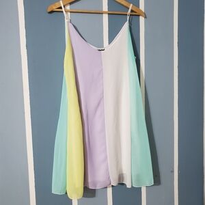 Vidarton Pastel Colorblock Dress, Size S